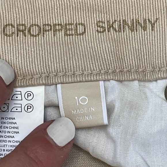 Michael Kors Women's Cotton Cropped Ankle High Rise Skinny Sand Jeans Size 10 - Picture 5 of 9